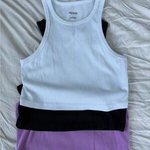 Wild Fable Ribbed Tank Tops in White, Black, and Purple